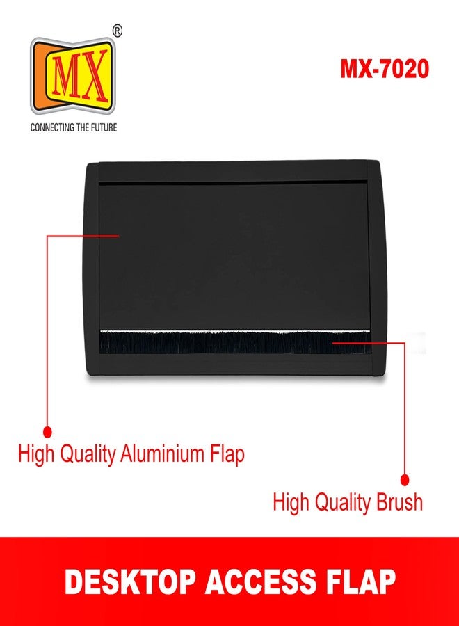 MX Table Wire Hole Cover, Cable Hole Cover, Computer Table Hole Cap, Cable Hole Cover for Desk, Wire Hole Cover, Metal Rectangle Wire Cable managment (300X127X30 MM, Black) - Image 3